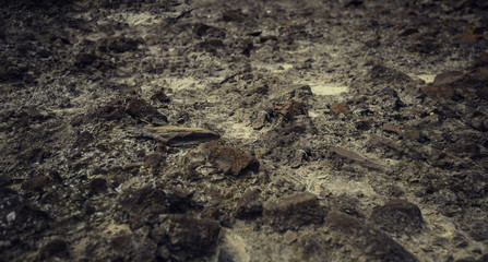 Martian landscape on the floor of the Riotinto mines in a warm and dry environment