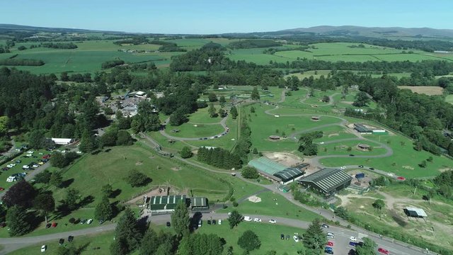 Low Level Aerial Footage Over Blair Drummond Safari Park Near Stirling..