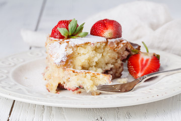 Homemade Fresh baked delicious Traditional strawberry pie