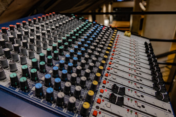 Control panel of sound mixer