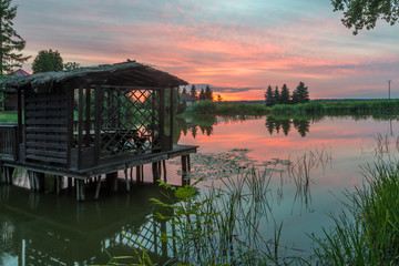 Fototapeta premium Sunset over Biebrza Valley 