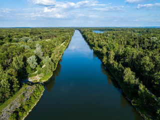 Fototapeta na wymiar Aerial view of danube river