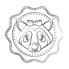 lace female wolf animal isolated icon