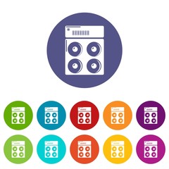Speaker box icons color set vector for any web design on white background