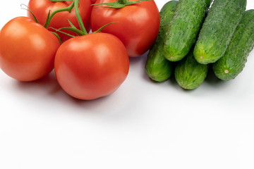 vegetables on a white background