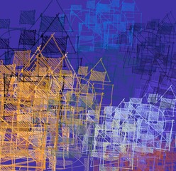 Abstract painting on canvas. Hand made art. Colorful texture. Modern artwork. Strokes of fat paint. Brushstrokes. Contemporary art. Artistic background image.