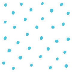 Hand drawn blue dots seamless pattern on white background