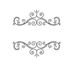 Ornamental borders, flourish vintage page dividers, royal ornament swirls and classical decoration elements. Vector.