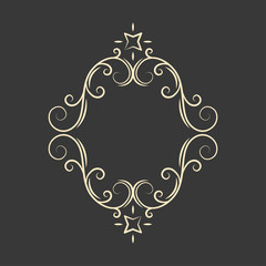 Flourish decorative frame. Swirly line curl patterns. Greeting cards, wedding invitation, save the date design. Vector.