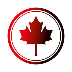 maple leaf emblem isolated icon