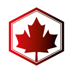 maple leaf emblem isolated icon