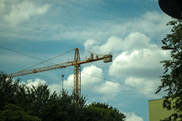 Yellow crane up there