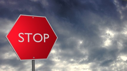 Stop Sign Stock Market Crash Warning