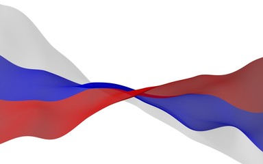 Waving flag of the Russian Federation. The National. State symbol of the Russia. 3D illustration