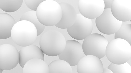 3d bubbles. Spheres background. Abstract wallpaper. Flying geometric shapes. Trendy modern illustration. 3d rendering. Falling abstract balls. Colorful poster backdrop. Minimal style.