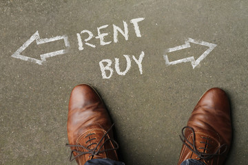 A man has to decide: rent or buy?