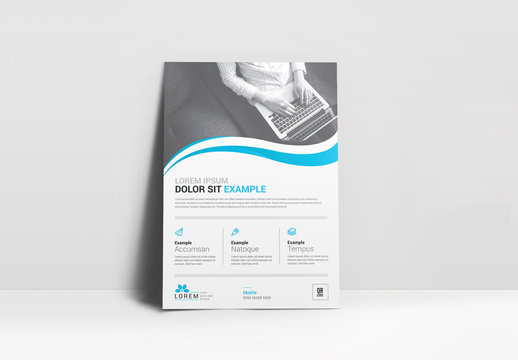 Blue and Gray Business Flyer Layout