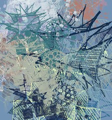 Abstract painting on canvas. Hand made art. Colorful texture. Modern artwork. Strokes of fat paint. Brushstrokes. Contemporary art. Artistic background image.