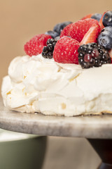 Pavlova Meringue Dessert Made With Berries