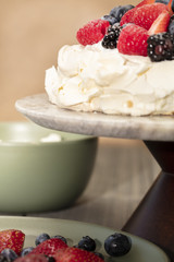 Pavlova Meringue Dessert Made With Berries