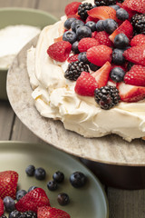 Pavlova Meringue Dessert Made With Berries