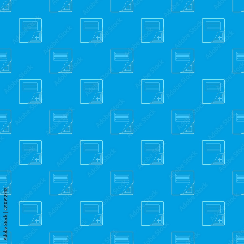 Poster folder with table excel pattern vector seamless blue repeat for any use