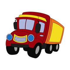 Truck cartoon illustration isolated on white background for children color book