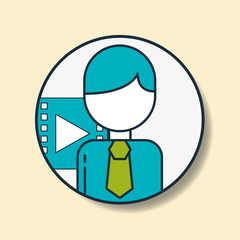 businessman and video digital marketing