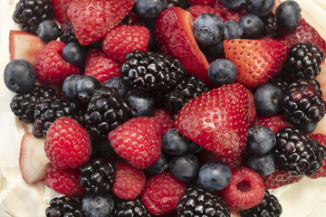 Pavlova Meringue Dessert Made With Berries