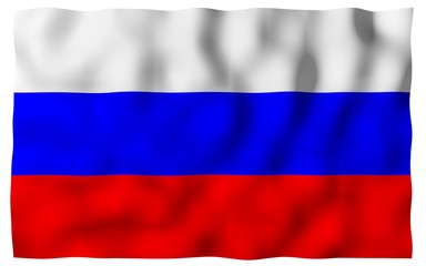 Fototapeta premium Waving flag of the Russian Federation. The National. State symbol of the Russia. 3D illustration