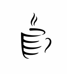sketch of  cup with a hot drink 