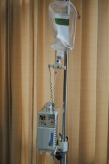 Automatic Infusion IV Drip Saline Solution Pump Machine in a hospital.