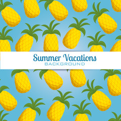 fresh pineapples pattern background vector illustration design