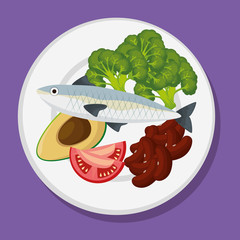 healthy food menu icons vector illustration design