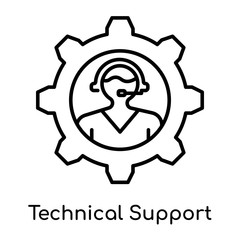 Fototapeta premium Technical Support icon vector sign and symbol isolated on white background, Technical Support logo concept