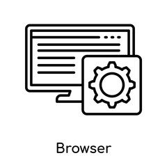 Browser icon vector sign and symbol isolated on white background, Browser logo concept