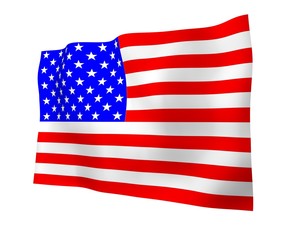Obraz premium Waving flag of the United States of America. Stars and Stripes. State symbol of the USA. 3D illustration