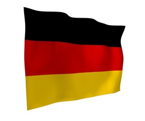 Flag of Germany. Wide format 3D illustration. State symbol of the Federal Republic of Germany. 3D rendering