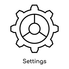 Settings icon vector sign and symbol isolated on white background, Settings logo concept