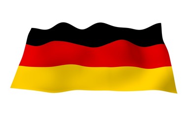 Flag of Germany. Wide format 3D illustration. State symbol of the Federal Republic of Germany. 3D rendering