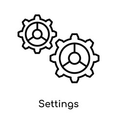 Settings icon vector sign and symbol isolated on white background, Settings logo concept