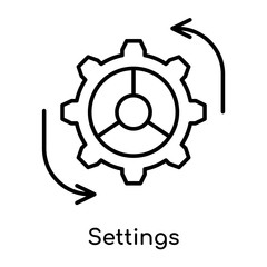 Settings icon vector sign and symbol isolated on white background, Settings logo concept