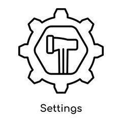 Settings icon vector sign and symbol isolated on white background, Settings logo concept
