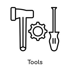 Tools icon vector sign and symbol isolated on white background, Tools logo concept