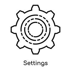 Settings icon vector sign and symbol isolated on white background, Settings logo concept