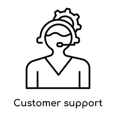 Customer support icon vector sign and symbol isolated on white background, Customer support logo concept