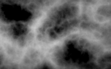 Background of abstract gray color smoke isolated on black color background. The wall of gray fog. 3D illustration