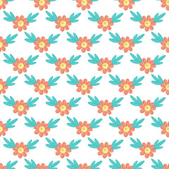 Fototapeta premium Floral seamless pattern. Hand drawn creative flowers. Colorful artistic background with blossom. Abstract herb. It can be used for wallpaper, textiles, wrapping, card. Vector illustration, eps10