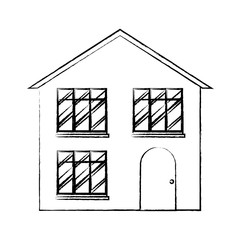 traditional house icon over white background, vector illustration