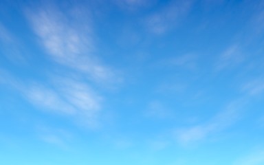 Cumulus white clouds in the clear blue sky in the morning. Blue sky background with white clouds. 3D illustration